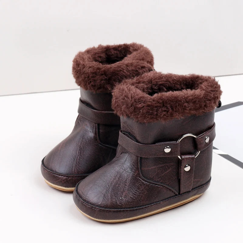Hot Selling Winter Baby Boy And Girl Pre Walking Toddler Shoes Fashion Design Fleece-lined For 0-18M Baby Winter Cotton Boots