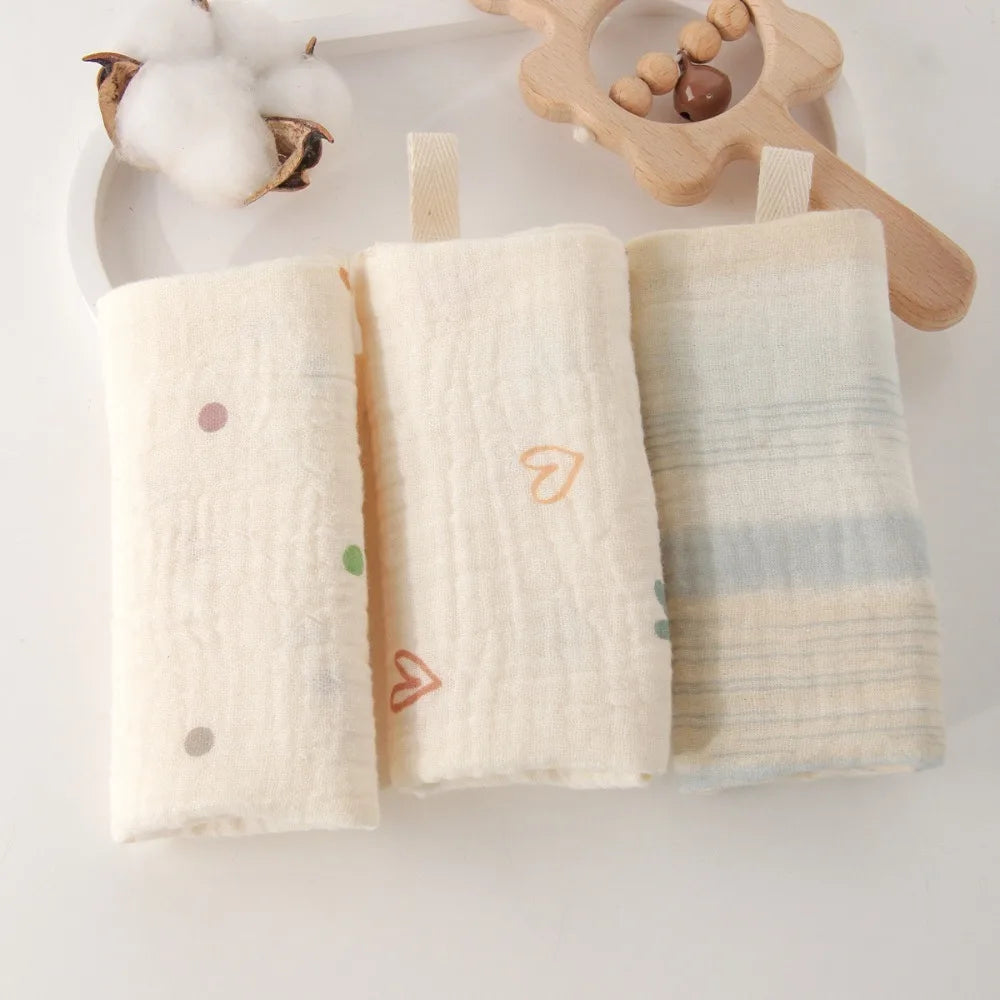 Baby Cotton Washcloth 6-Layer Gauze 22x23 cm Absorbent Square Towels for Newborns