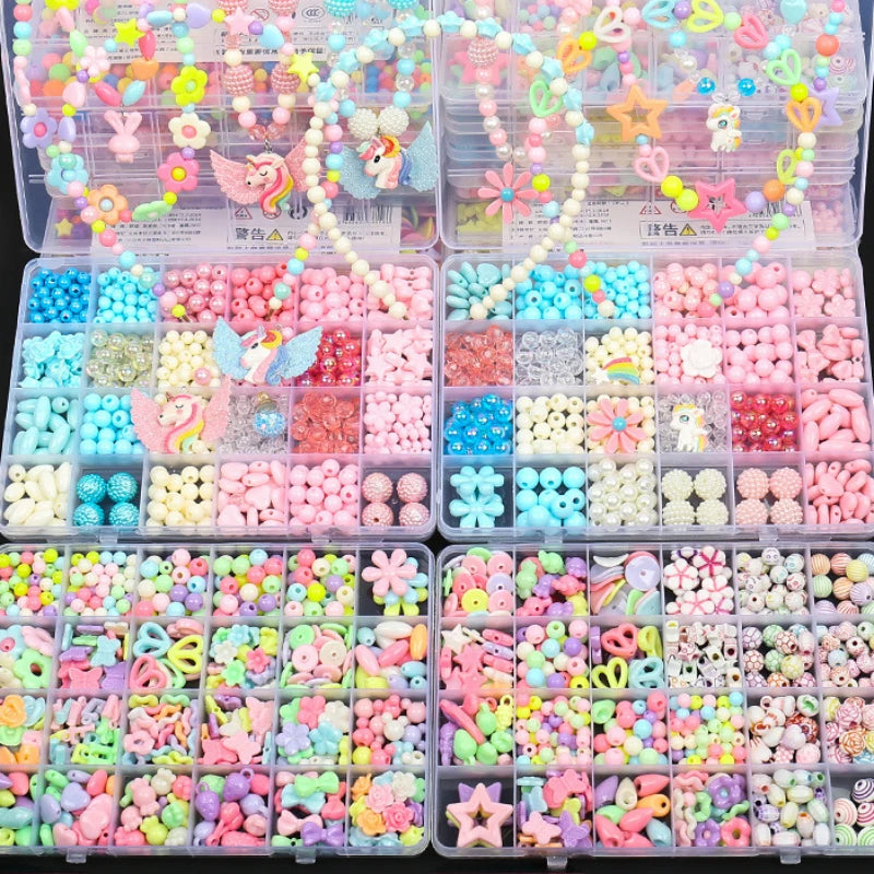 Beaded Baby Toys Toddlers Handmade Storage Box DIY Crafts Production Material Package Necklace Bracelet Educational Girls Gifts