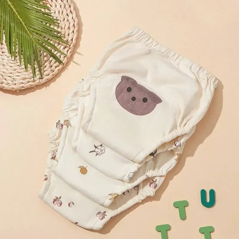 6 Layer Reusable Waterproof Cotton Baby Training Pants Infant Shorts Underwear Cloth Baby Diaper Nappies Panties Nappy Changing