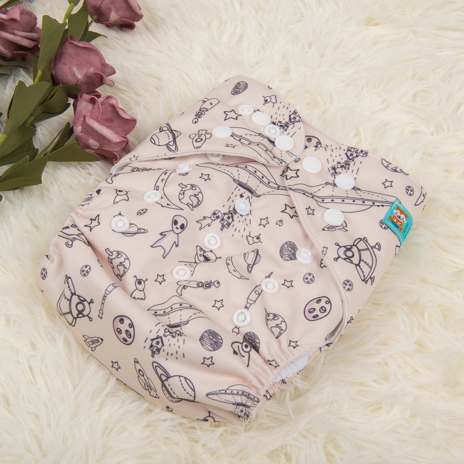 1pc ALVABABY Modern Cloth Nappy Eco-Friendly Baby Cloth Diaper Snaps Adjustable Polyester Pocket Diaper Shell