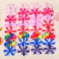 60Pcs Random Bowknot Hair Bangs Hairgripes 3 Inch Rainbow Bow Hairclip Girls Lovely Travel Headwear