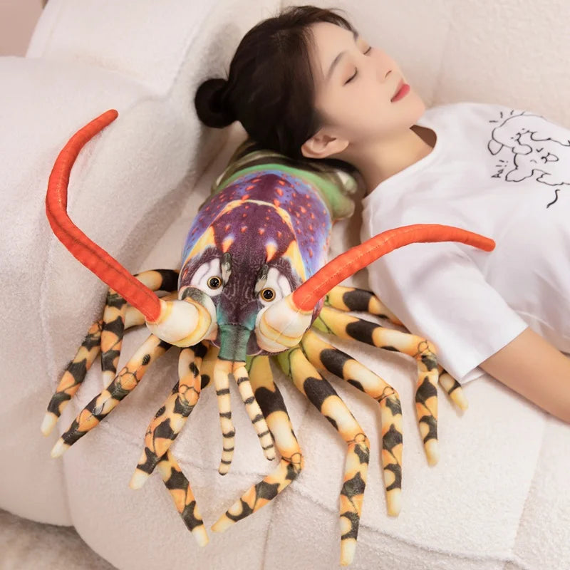 Colorful Lobster Plush Toy Stuffed Throw Pillow - Lifelike Design Creative Home Decor Funny Christmas Gift Vivid Lobster Theme