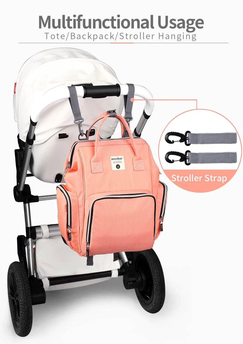 Insular Thermal Bag For Baby Strollers And Feeding Bottles Baby Diaper Backpack Mother Nappy Travel Bags Baby Nappies Handbag