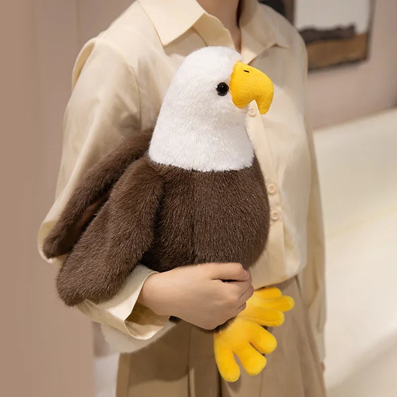 Hot Lifelike American Eagle Owl Plush Toy Soft Stuffed Animal RealLife Bird Doll Home Decor Kids Children Boys Birthday Gift