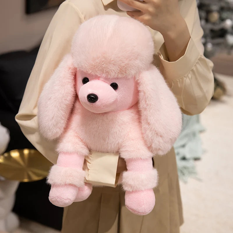 Hot Simulation Color Small Bell Poodle Plush Toys Doll Stuffed Soft Animal Fluffly Curly Hair Dog Lifelike Puppy For Kids Gifts