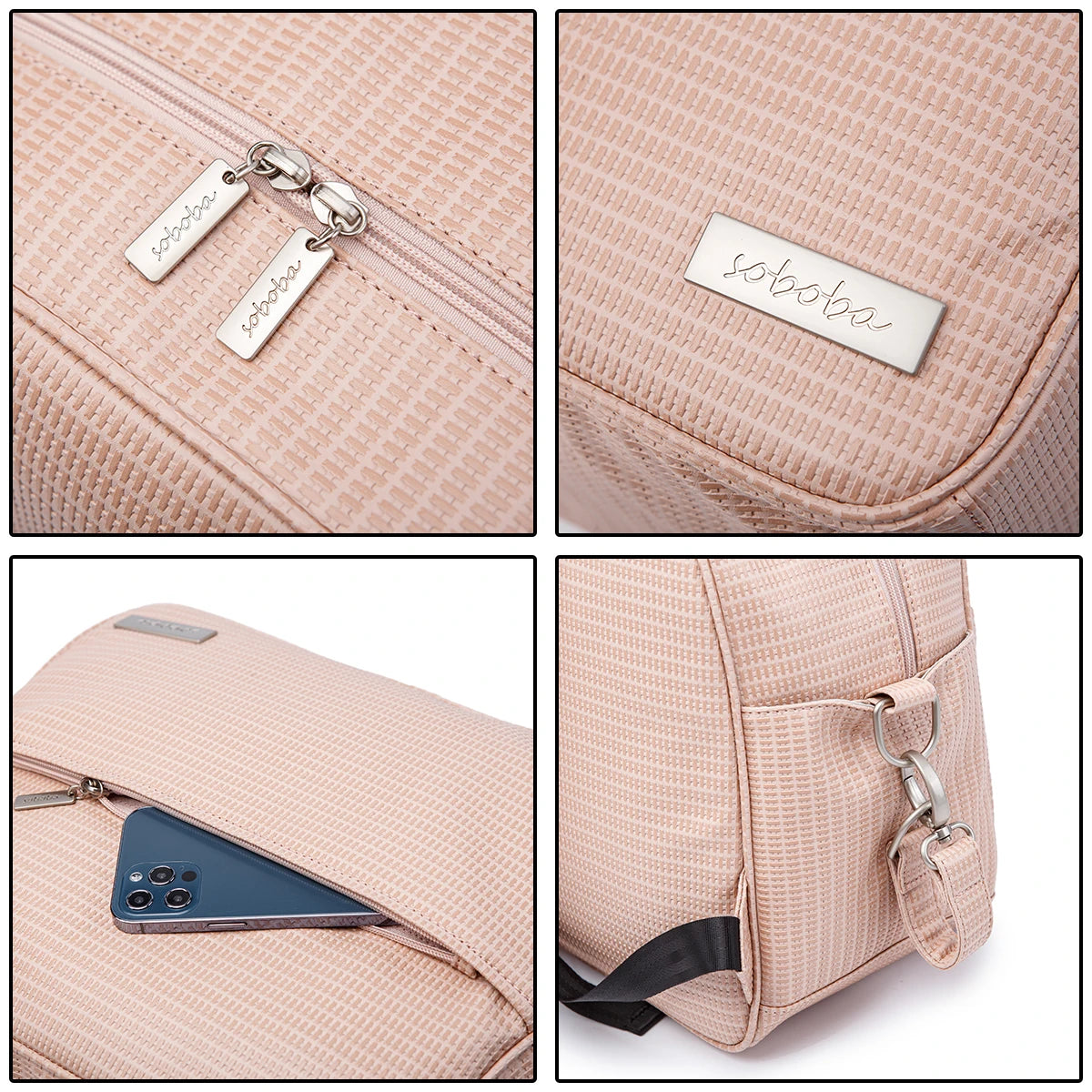 Soboba Stylish Mother Diaper Backpacks Large Capacity Waterproof Environmental Fabric Diaper Bag for Mommy Fashion Nappy Bag
