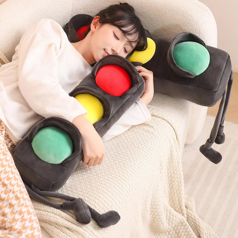 Lifelike Stuffed Signal Lamp Plush Toys Soft Traffic Light Toys For Children Funny Traffic Game Props Creative Home Decor