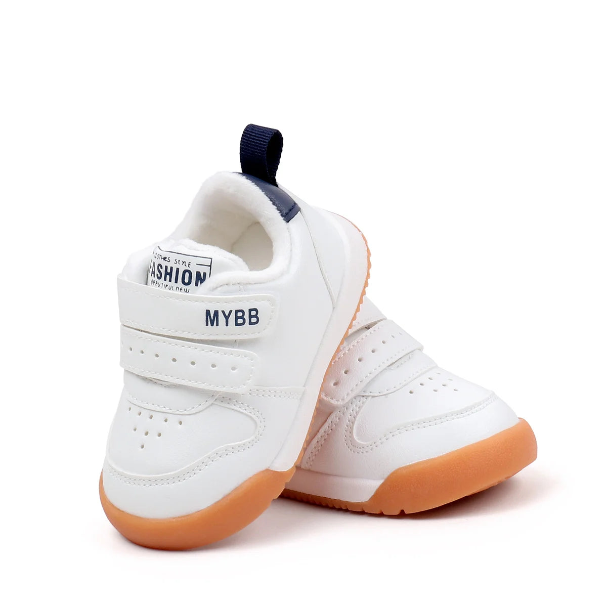 Winter Trendy New Baby Walking Shoes For Boys And Girls Small Children Anti-Slip Soft Sole White Sneakers