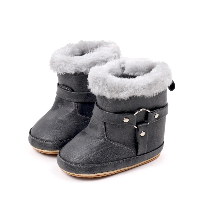 Hot Selling Winter Baby Boy And Girl Pre Walking Toddler Shoes Fashion Design Fleece-lined For 0-18M Baby Winter Cotton Boots