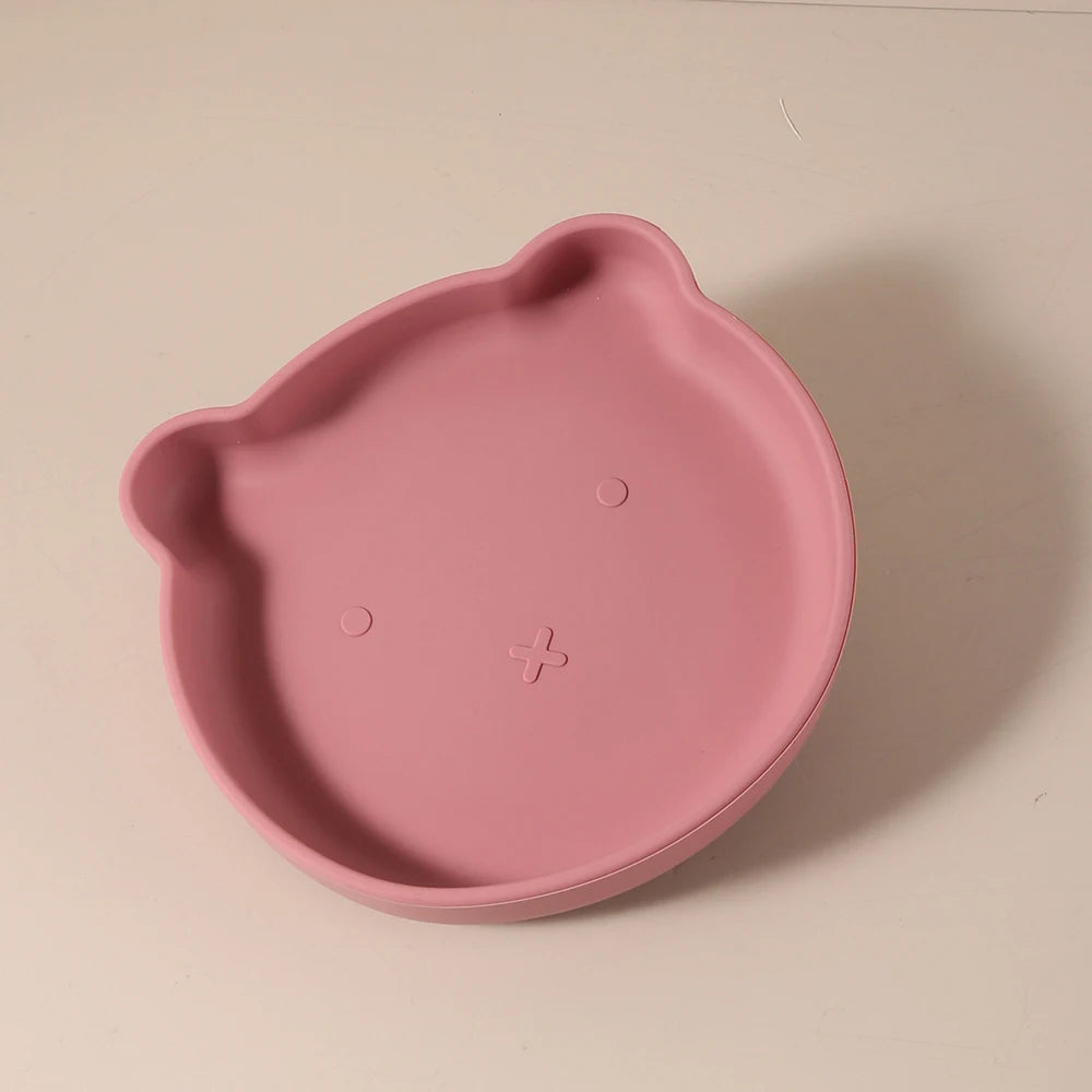Personalised Baby Bear Shape Silicone Feeding Plate My First Bear Plate | Custom Name & Strong Suction for Easy Feeding
