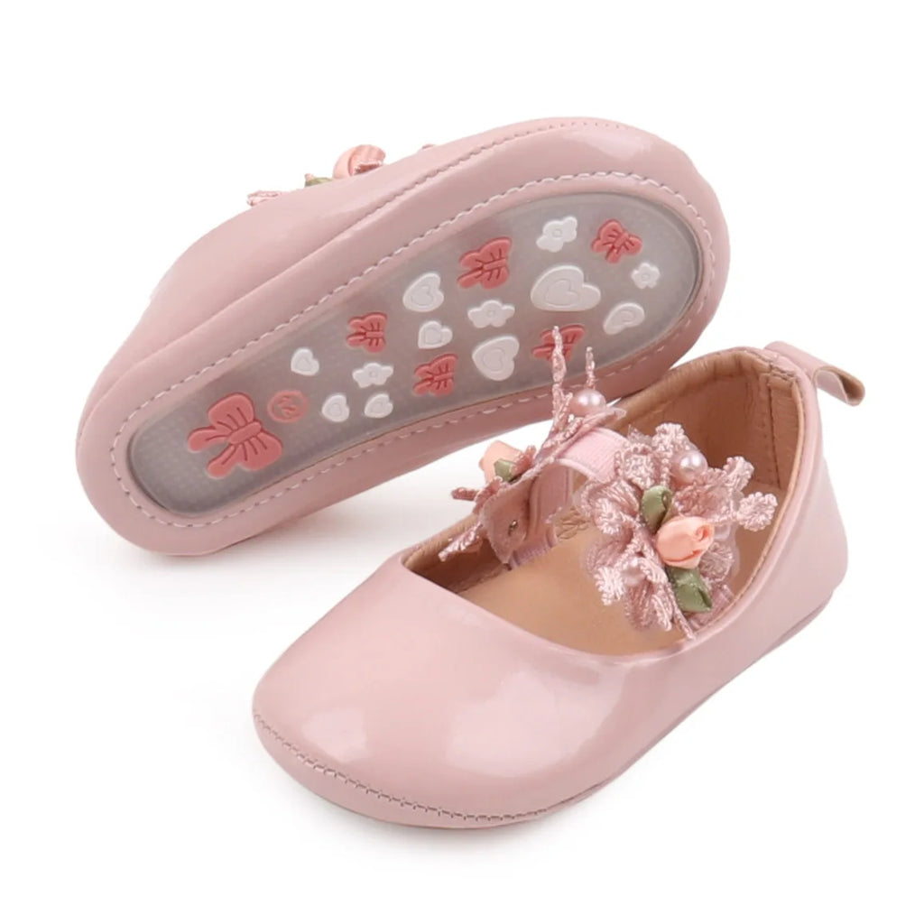 2025 Spring and Summer Baby Girl Shoes High Quality PU and TPR Anti-slip Sole Beautiful Flower Mary Jane Style Fashion Sandal