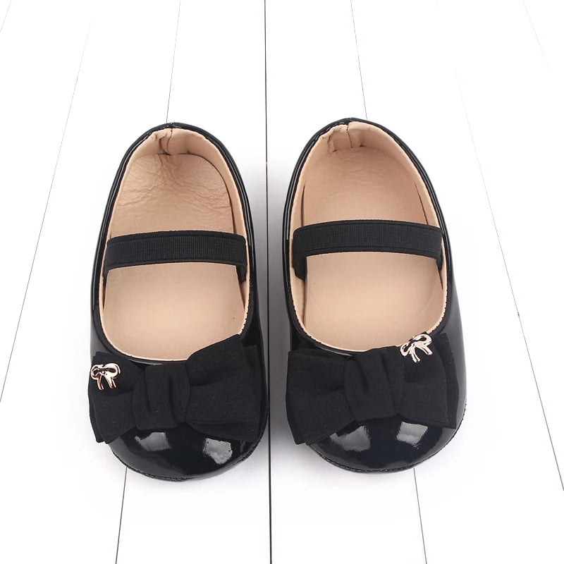 Spring and Summer 2025 New Style Baby Princess Shoes Leather Bow Tie Baby Shoes Soft Sole Learning Walkers baby shoesD2778