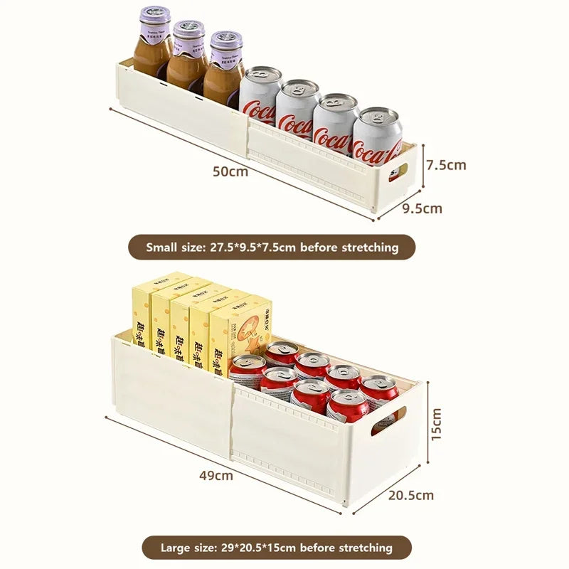 Foldable Clothes Storage Basket Expandable Storage Box Kitchen Cabinet Drawer Organizer Pull-out Snacks Beverage Storage Box