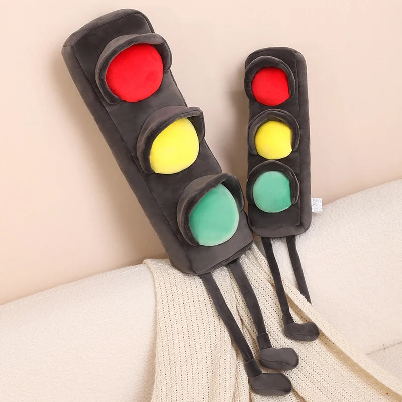 Lifelike Stuffed Signal Lamp Plush Toys Soft Traffic Light Toys For Children Funny Traffic Game Props Creative Home Decor