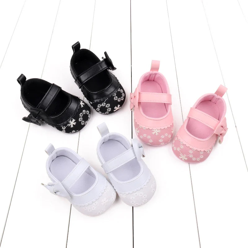 2025 Fashion Baby Shoes Soft Cotton and PU Newborn Toddler Prewalking Sneaker Cute Butterful Bow For 0-18M Baby Princess Shoes