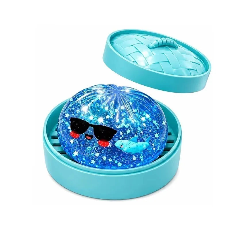 Ocean Halloween Ghost DumplingsToy Soft Slow Resilience Squishy Toy Fidget with Steamer Steamed Stuffed Bun Squishy Pinch Le