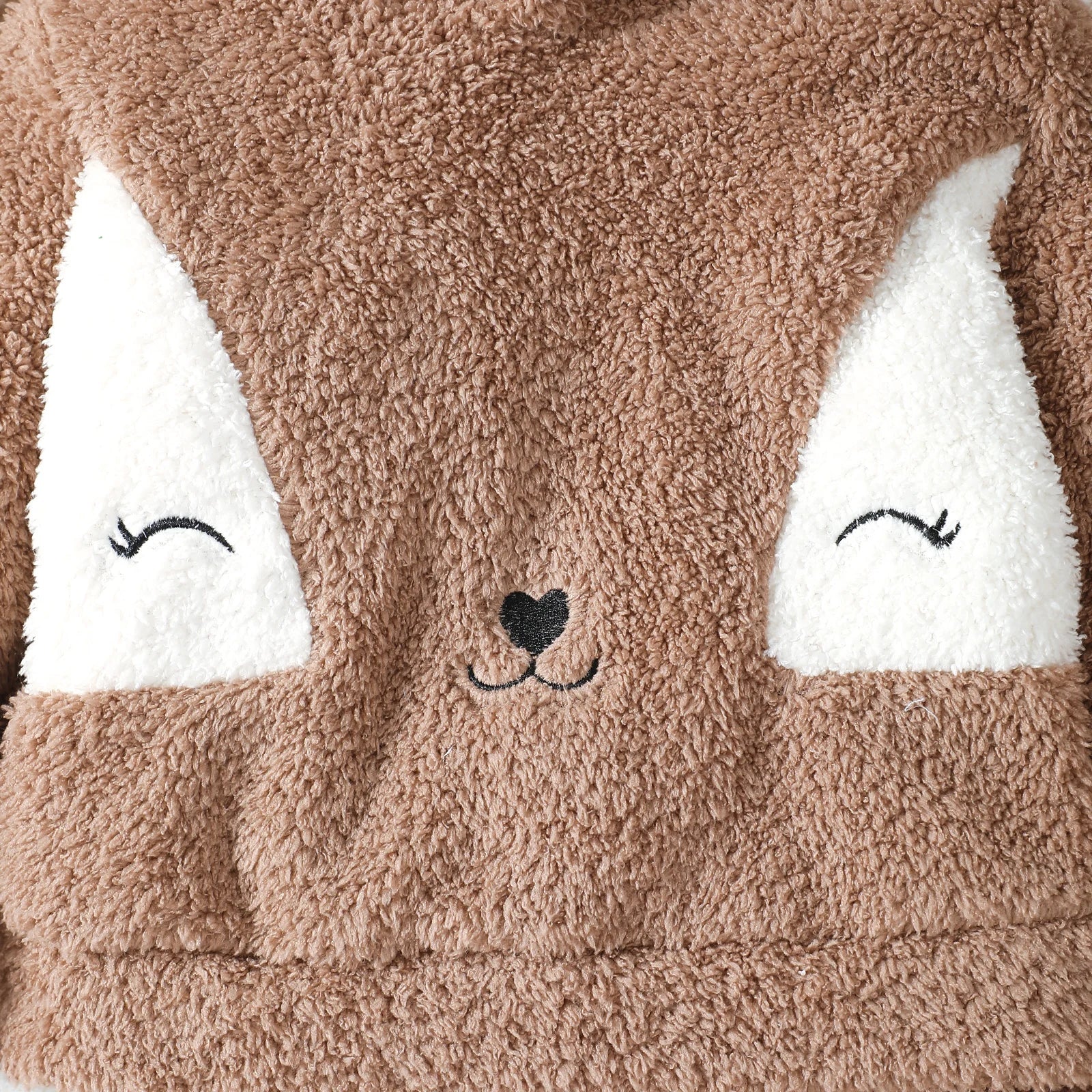 Toddler children's Boy Set Brown Hooded Plush Long sleeved Pants Two-piece Set fit 0-3 Year old Male Baby Winter Warm Suit