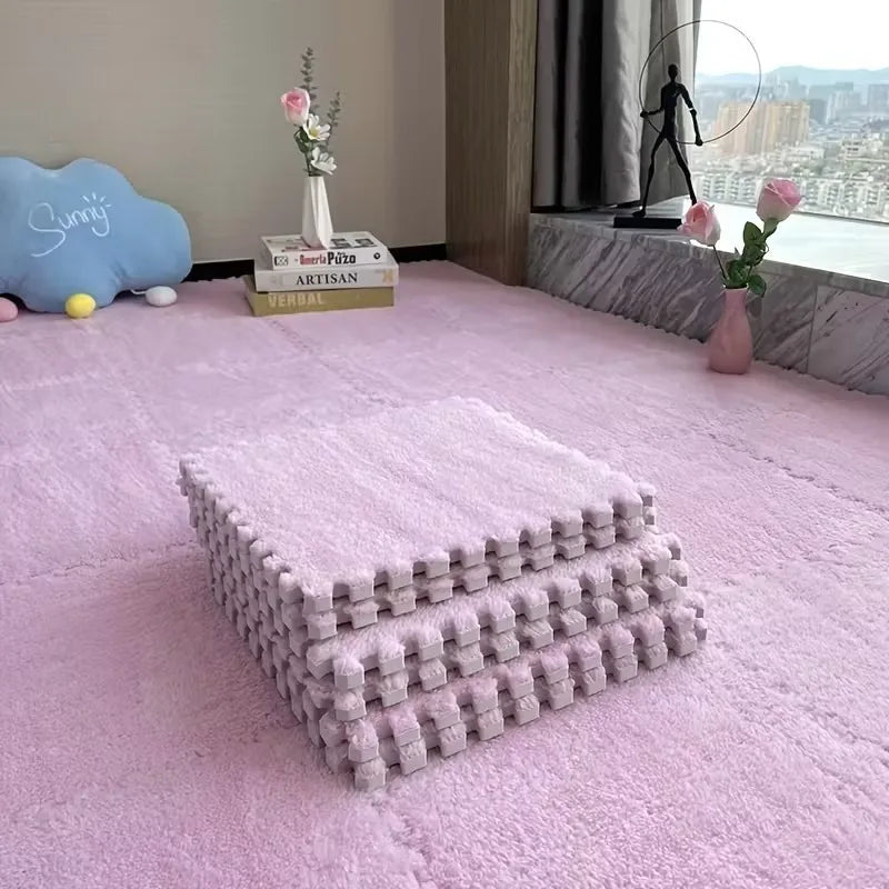 Plush Interlocking Baby Play Mat 4 to 20 Piece BPA Free EVA Floor Protection for Home Use