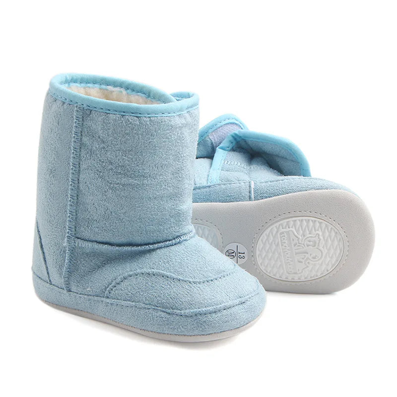 Baby Girl Boy Snow Booties Winter Solid Six Colors Warm Plush Soft Sole Non-slip High Quality Toddler Shoes First Walkers MJ0407