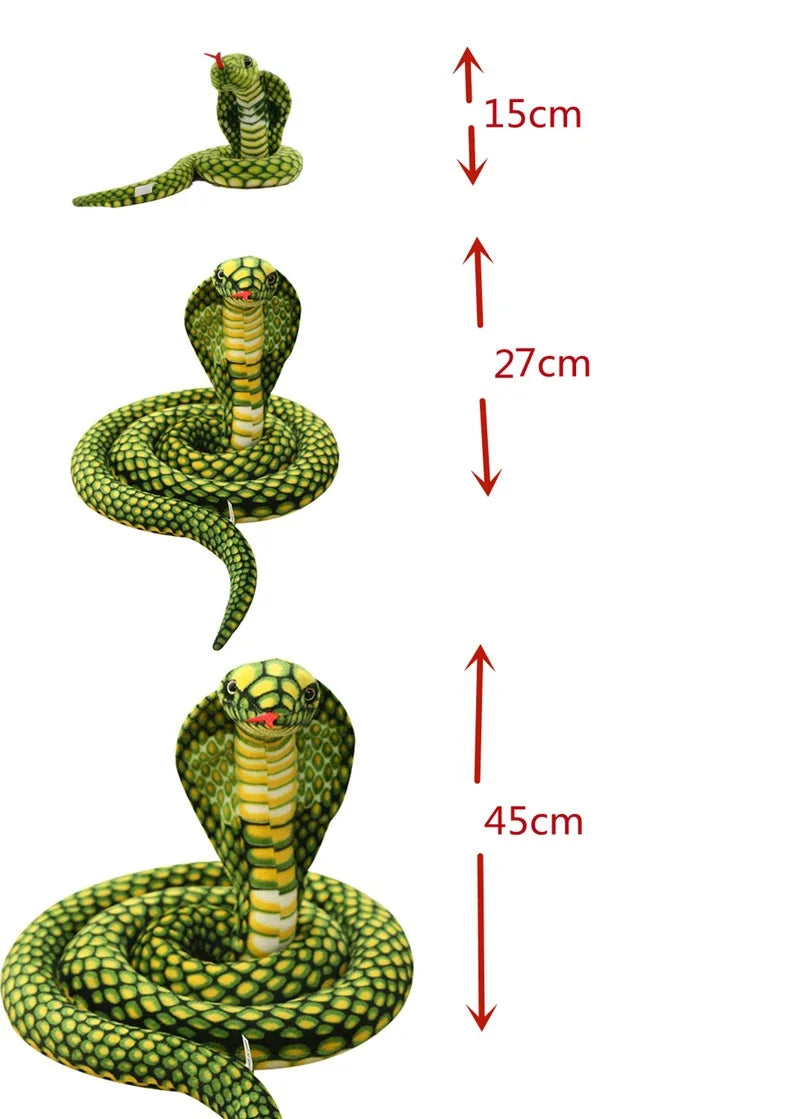 1pc 80/170/240cm Simulated Colorful Cobra Plush Toy Stuffed Animals Snakes Plushies Doll Funny Spoof Joke Soft Toys Home Decor
