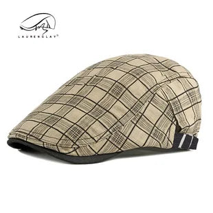 New Duckbill Hat for Men Spring Summer British Retro Fashion Plaid Casual Painter Hat Women's Beret