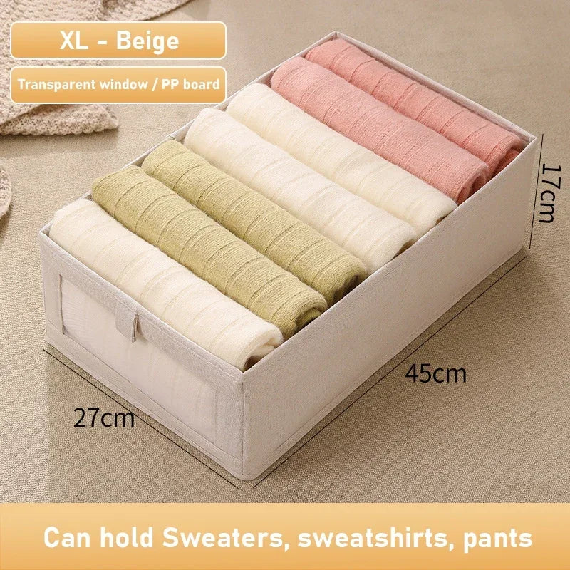Foldable Clothes Storage Box for Cabinets and Drawers Fabric 1Pcs Wardrobe Organizer for Bedroom Home