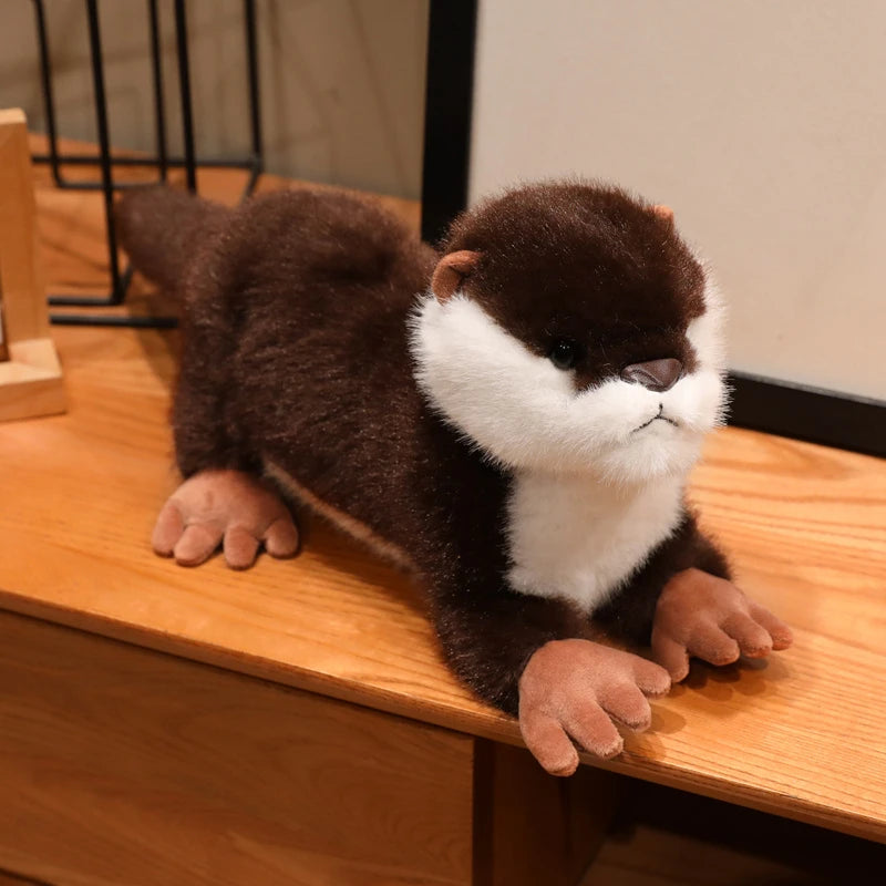 New 40cm Cute Otter Plush Toys Fluffy Cozy Magnetic Animal Doll Cute Well-behaved Lying Doll Funny Toys Nice Accompany Gift
