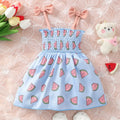 Summer Baby Girl Suspender Dress with Watermelon Print Stretch Dress suitable for 0-3 Years old Cute Baby girl Casual Dress