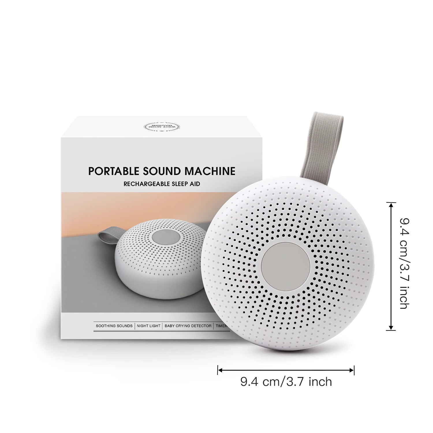 Sound Oasis Portable Baby White Noise Machine With Night Light, Soothing Sounds, Rechargeable Sleep Helper Model S1