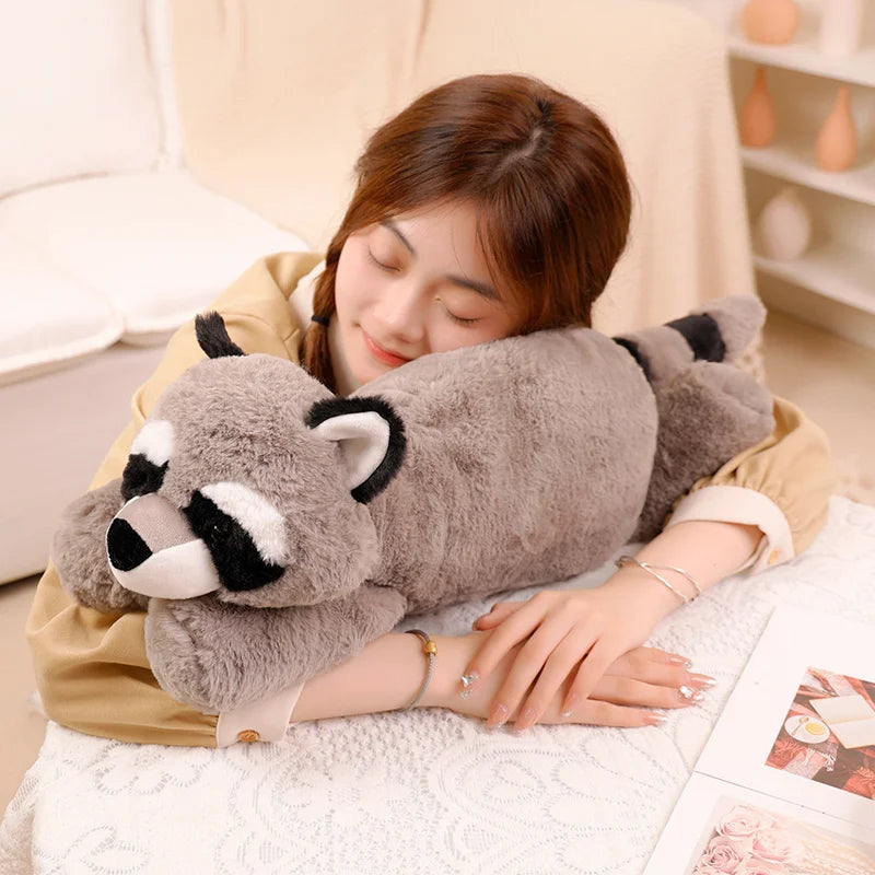 Hot Cute High Quality Forest Animal Plush Doll Pillow Soft Long-arm Raccoon Crocodile Sloth Fox Toy Home Decor Accompany Gift