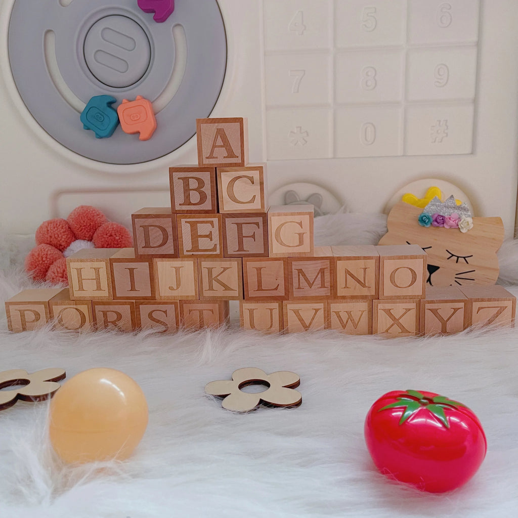 Ns Nordic Style Three-Dimensional Wooden Block Ornaments with 26 English Letters, Can Be Combined to Form Names, Home Crafts Ornaments, Wedding Photography Props