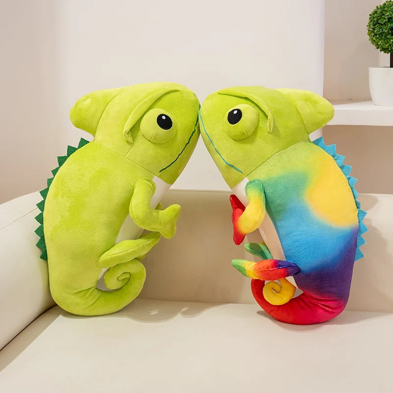 Hot 2026 New Cute Chameleon Plush Toys Stuffed Chubby Cartoon Crawling Lizard Doll Warm Soft Home Throw Pillow Funny Kids Gift