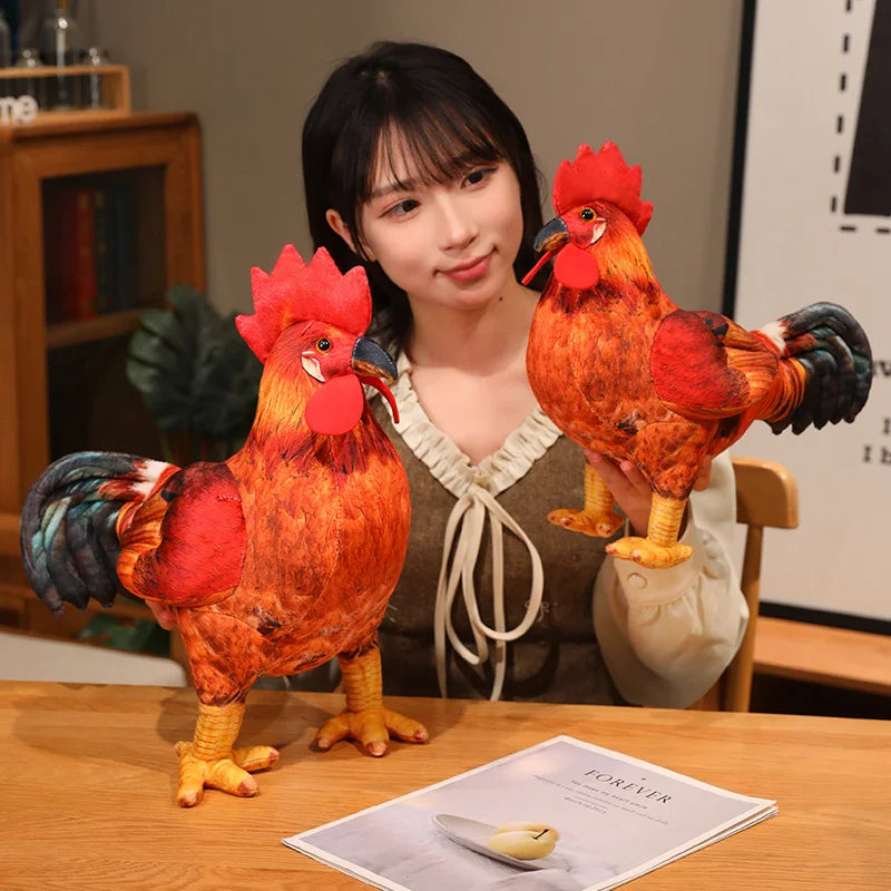 Hot High Quality 30/48cm Simulation Rooster Plush Toys Life Like Chicken Pillow Stuffed Soft Animal Dolls For Room Decor Gift