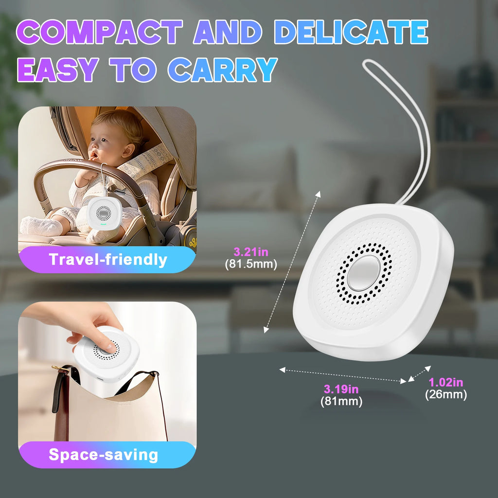 White Noise Sound Machine Portable Baby Timer Sleep Machine Sleep Aid Device with 8 Soothing Sounds for Adult Elder Insomnia