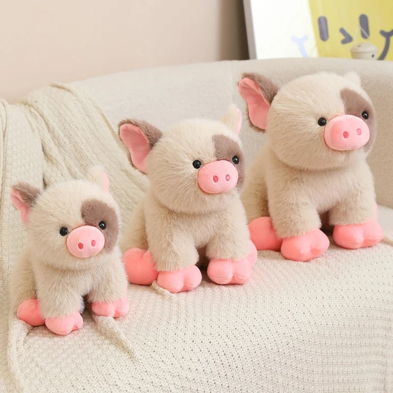 Cute Sitting Animals miniature fragrant pig Cat Soft Plush Dolls Stuffed Lifelike piglet Plushie Baby Toys Gifts For Children