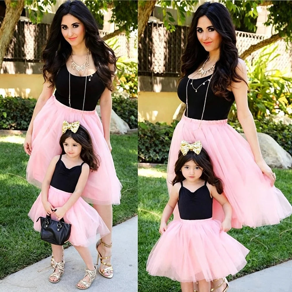 Summer Dress Women Casual Family Matching Outfits Mother Daughter Dress Girl Robe Boho Dresses Children's Clothing Vestidos