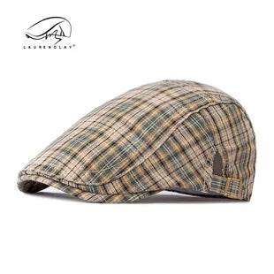 New Duckbill Hat for Men Spring Summer British Retro Fashion Plaid Casual Painter Hat Women's Beret