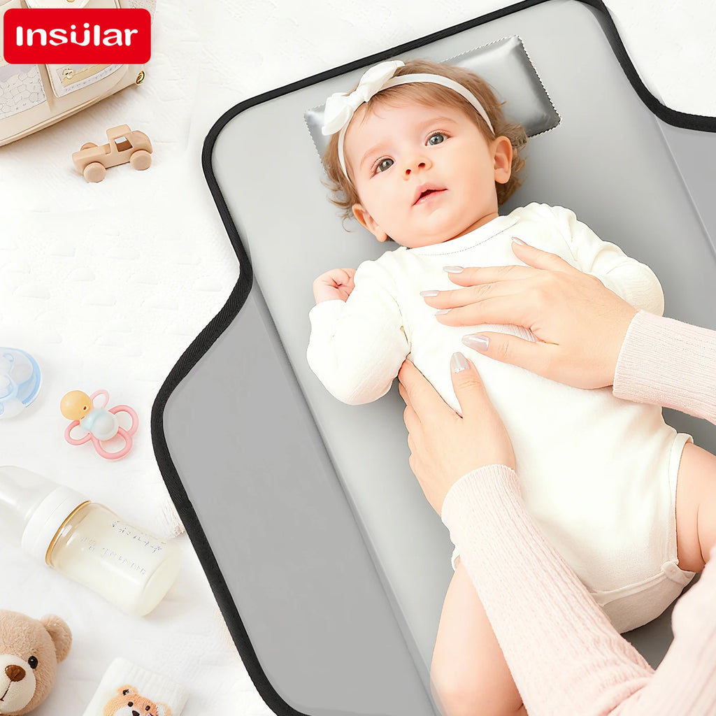 Portable Baby Diaper Mat Foldable Waterproof Cushion Multifunctional Changing Pad Travel Easy Storage Polyester Fiber