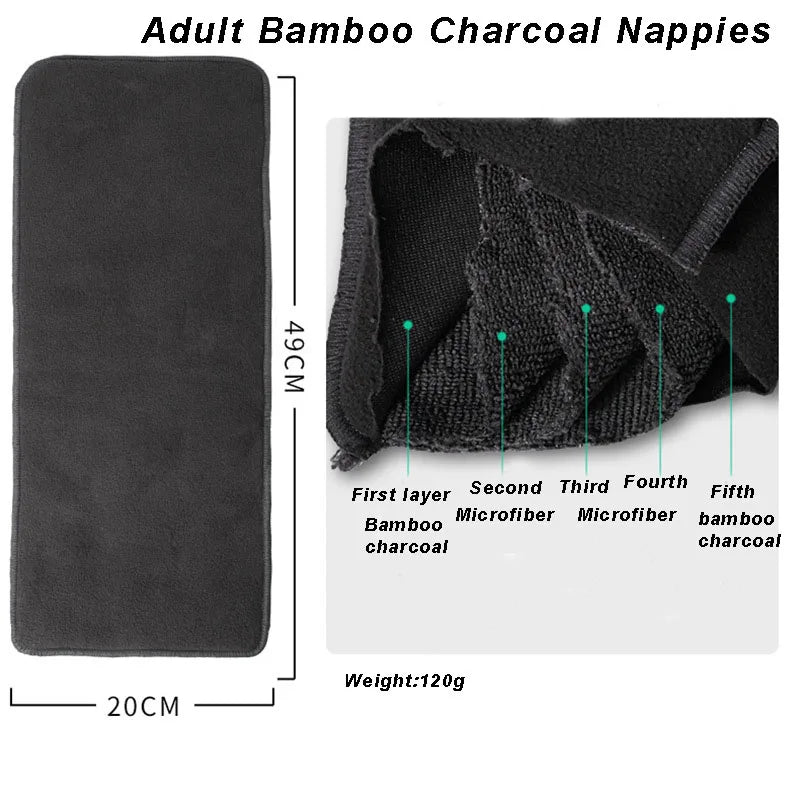 BIAI 2pcs Adult Cloth Diapers Reusable Incontinence in Adult Cloth Nappies Washable Diaper Pants for Adults Teenage