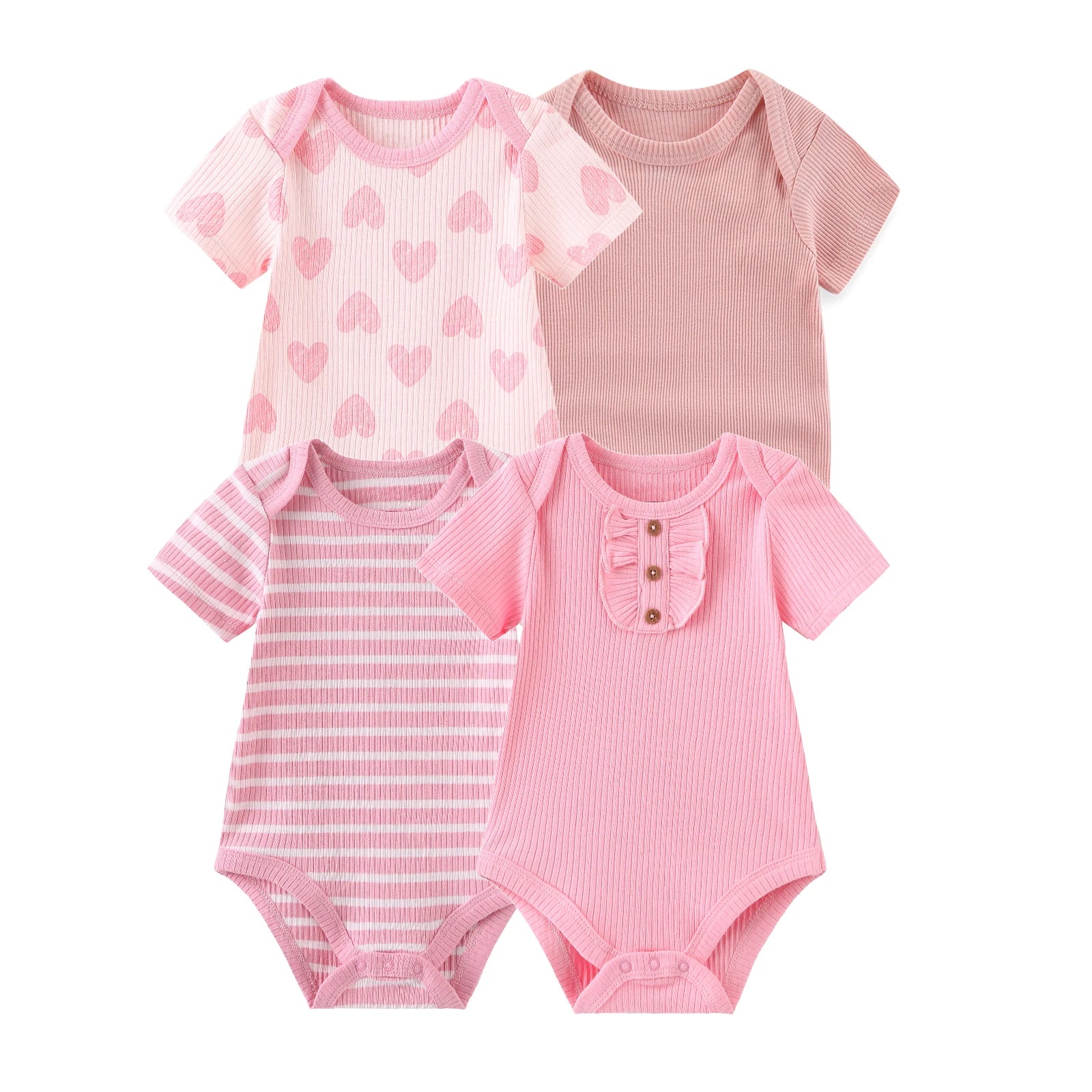 Four Seasons Unisex Infant Bodysuits Set 3 4 5 Pcs Cartoon Print Newborn Onesies