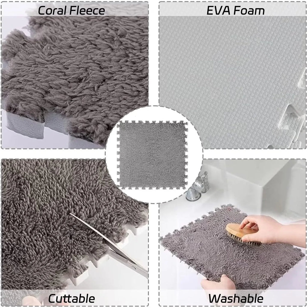 4-20 Piece Plush Play Mat for Babies BPA-Free Interlocking DIY Children's Play Mat Home Decor Floor Protection Carpet