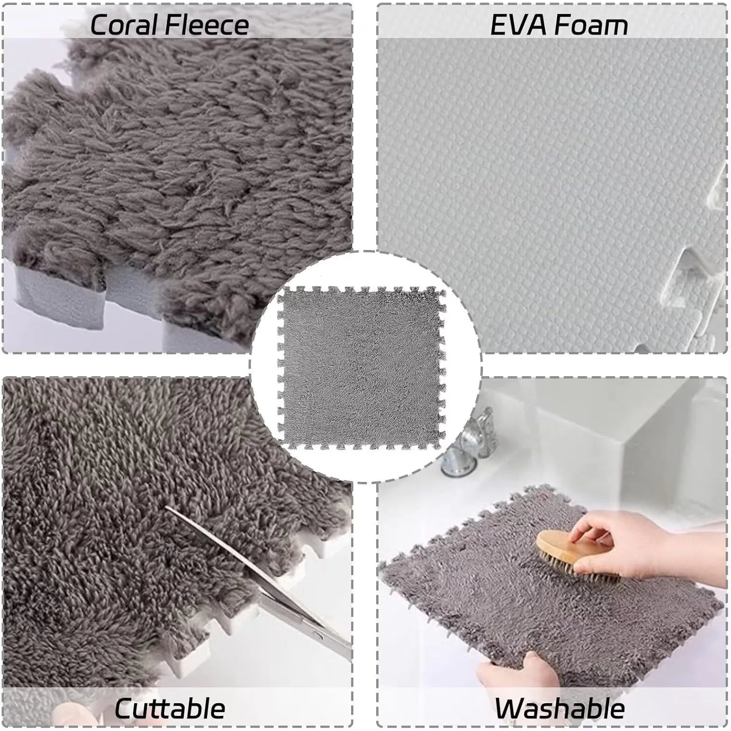 4-20 Piece Plush Play Mat for Babies BPA-Free Interlocking DIY Children's Play Mat Home Decor Floor Protection Carpet