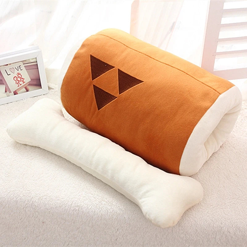 Hot Monster Hunter Huge Grilled Meat Pillow Plush Barbecu with Big Bone Stuffed Toy Children's Christmas Home Decoration Gift