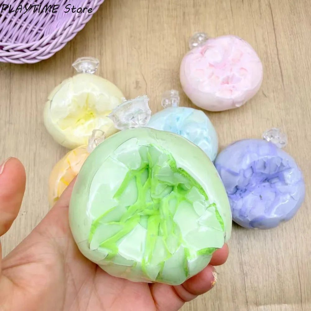 Boys Girls Hand Relax Crispy Skin Ball Squishy Toy Handmade Sensory Fidget Ball Colorful Pinch Cracking Wax Ball Friend Party