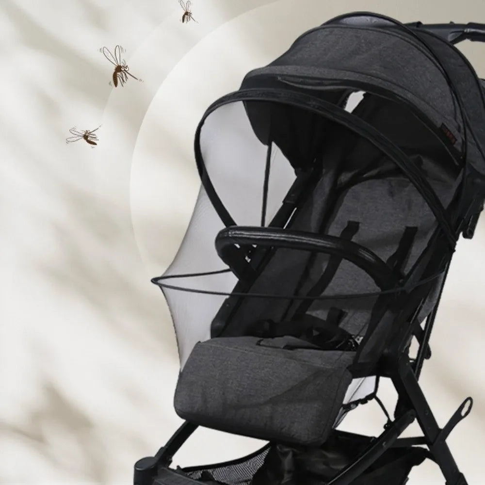 New Ventilate Stroller Mosquito Net Zipper Folding Pushchair Mosquito Net Cartoon Embroidery Mesh Baby Mosquito Cover Outside