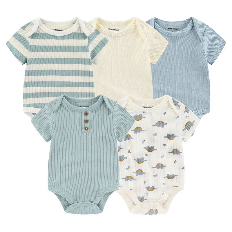 Four Seasons Unisex Infant Bodysuits Set 3 4 5 Pcs Cartoon Print Newborn Onesies