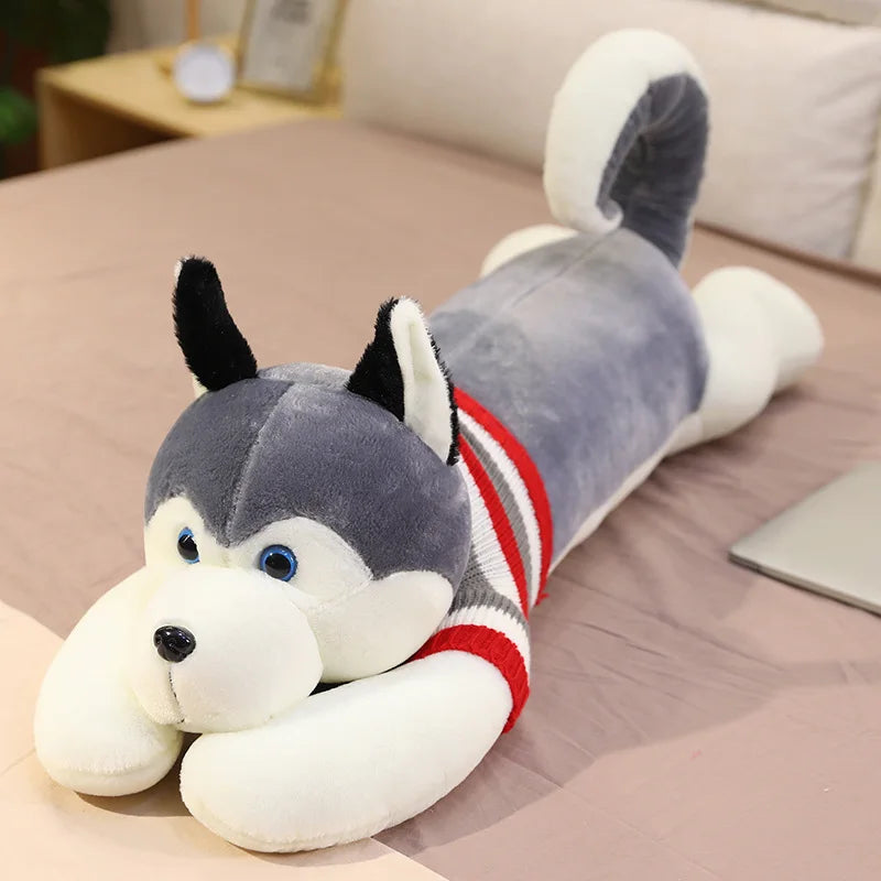 Hot New Huggable Giant Dog Plush Toy Soft Stuffed Husky Long Pillow Cartoon Animal Doll Sleeping Cushion Home Decor Kids Gift
