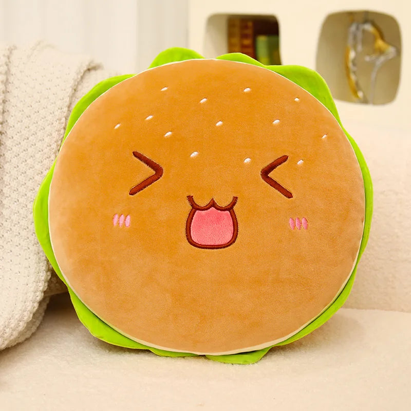 French Fries Hamburger Plush Toy Foodie Snack Decorative Pillow Model 0000 For Kids Room Decor