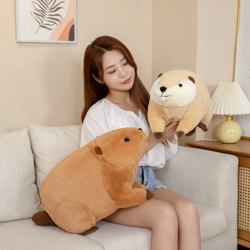 Hot 1pc 45cm/60cm Cute Nutria Peluche Toy Simulation Animal Dolls Kawaii Beaver Plush Pillow Stuffed Soft Birthday Decor Gift